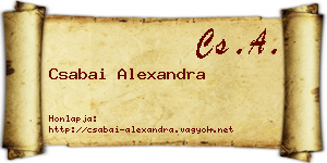 Csabai Alexandra névjegykártya